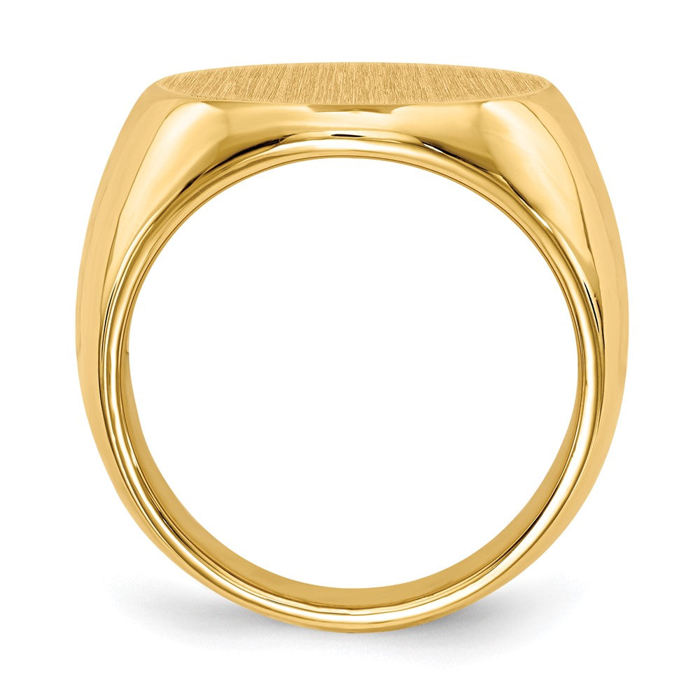 14k 18.0x18.0mm Closed Back Mens Signet Ring