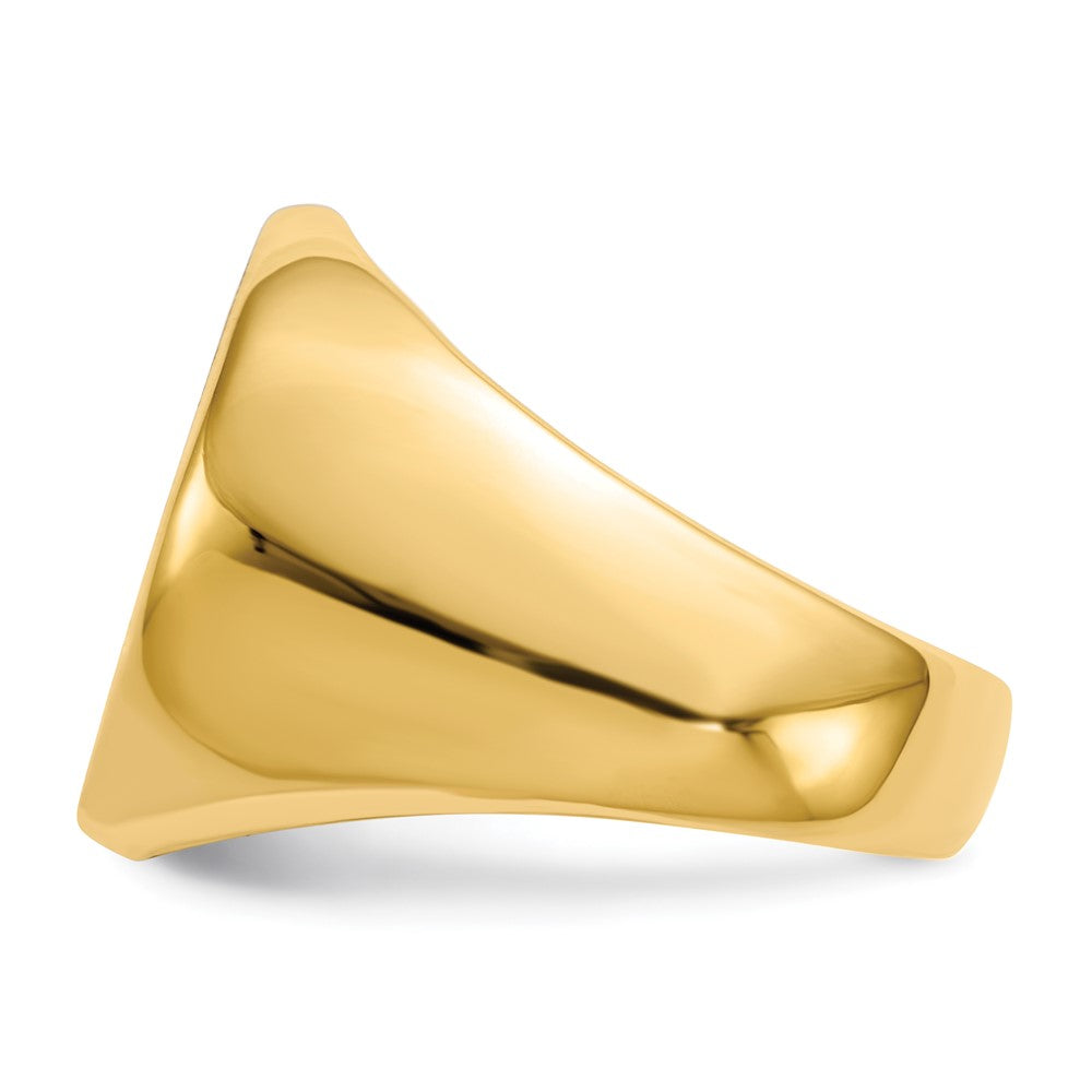 14k 18.0x18.0mm Closed Back Mens Signet Ring
