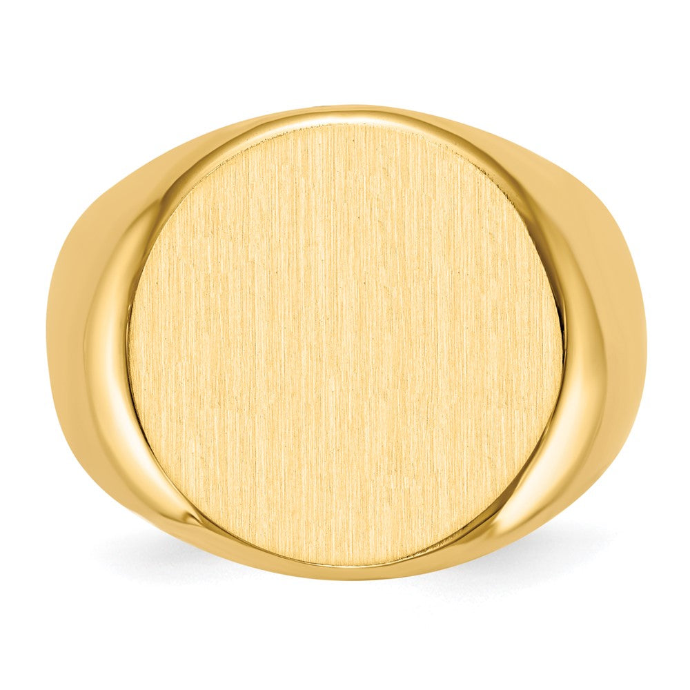 14k 18.0x18.0mm Closed Back Mens Signet Ring
