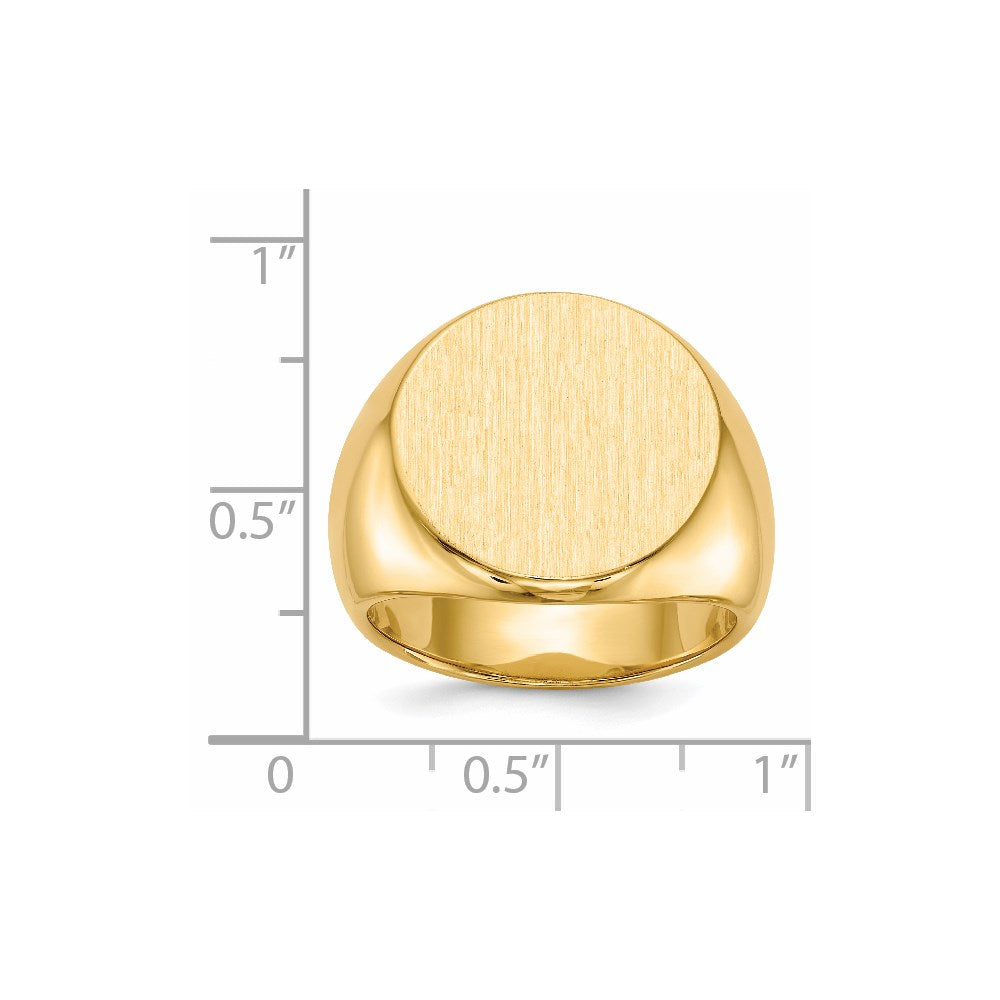 14k 18.0x18.0mm Closed Back Mens Signet Ring
