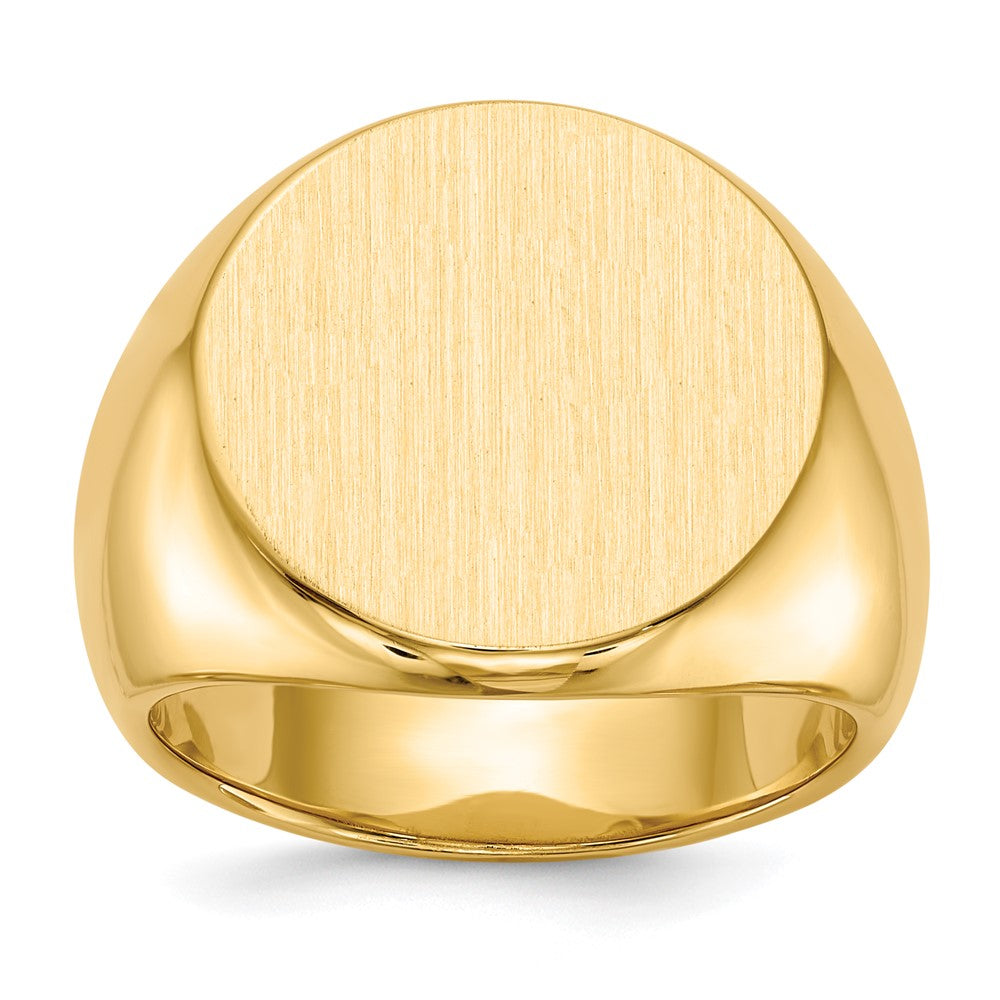 14k 18.0x18.0mm Closed Back Mens Signet Ring