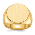 14k 18.0x18.0mm Closed Back Mens Signet Ring