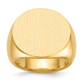 14k 21.0x21.5mm Closed Back Mens Signet Ring