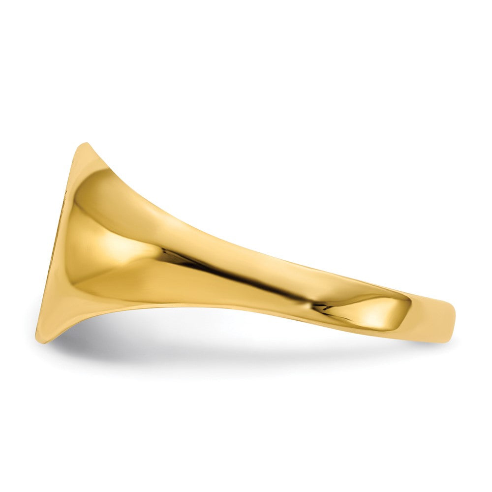 14k 9.5x8.5mm Open Back Signet Ring