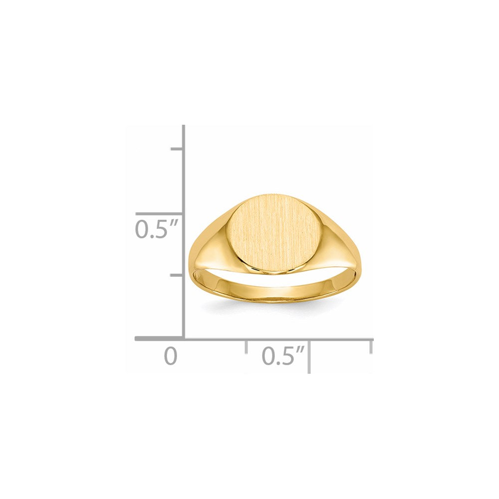 14k 9.5x8.5mm Open Back Signet Ring