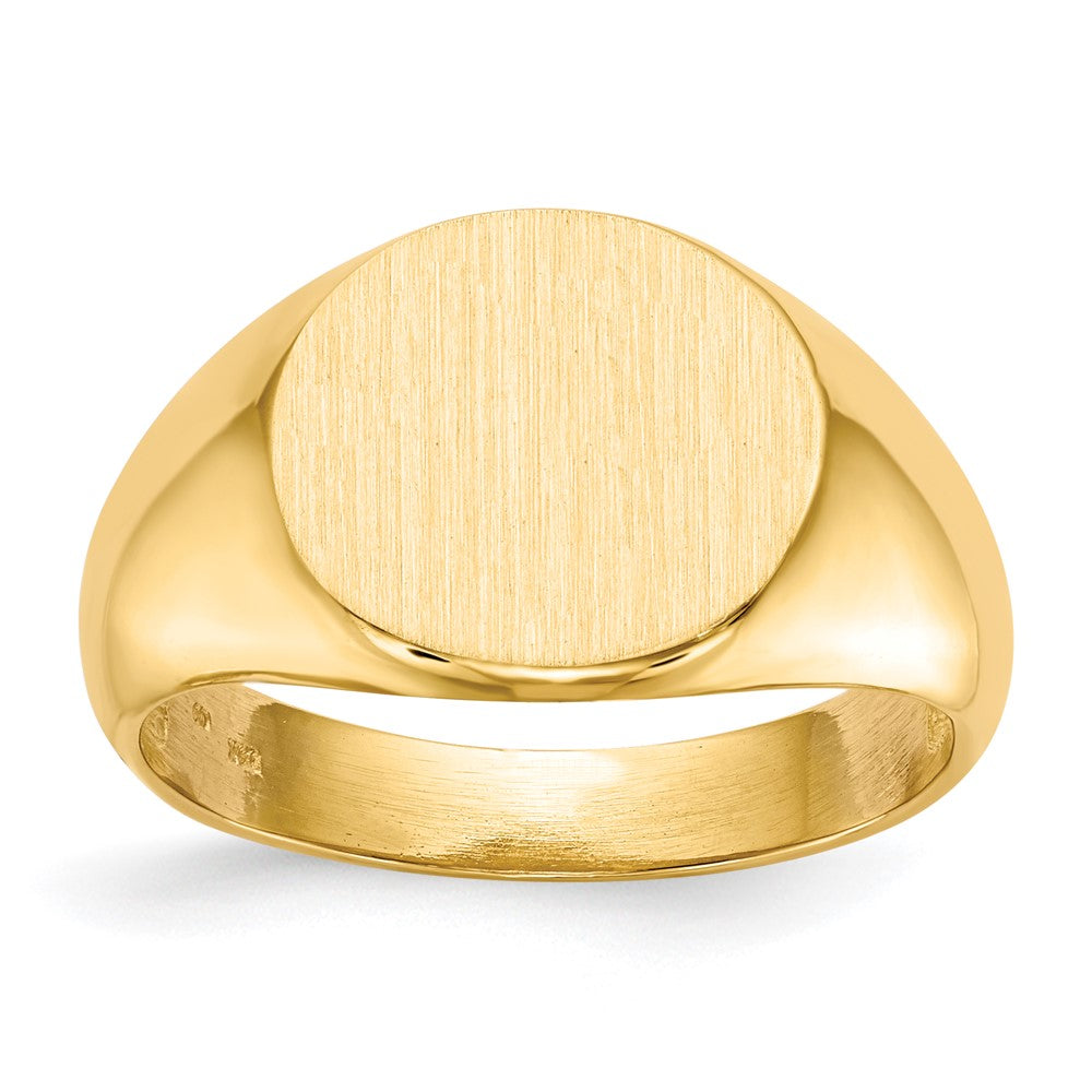 18k 13.5x12.5mm Open Back Mens Signet Ring