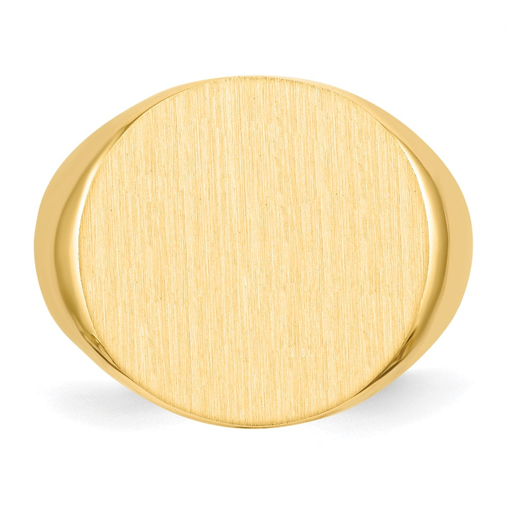 14k 18.0x17.5mm Open Back Mens Signet Ring