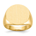 14k 18.0x17.5mm Open Back Mens Signet Ring