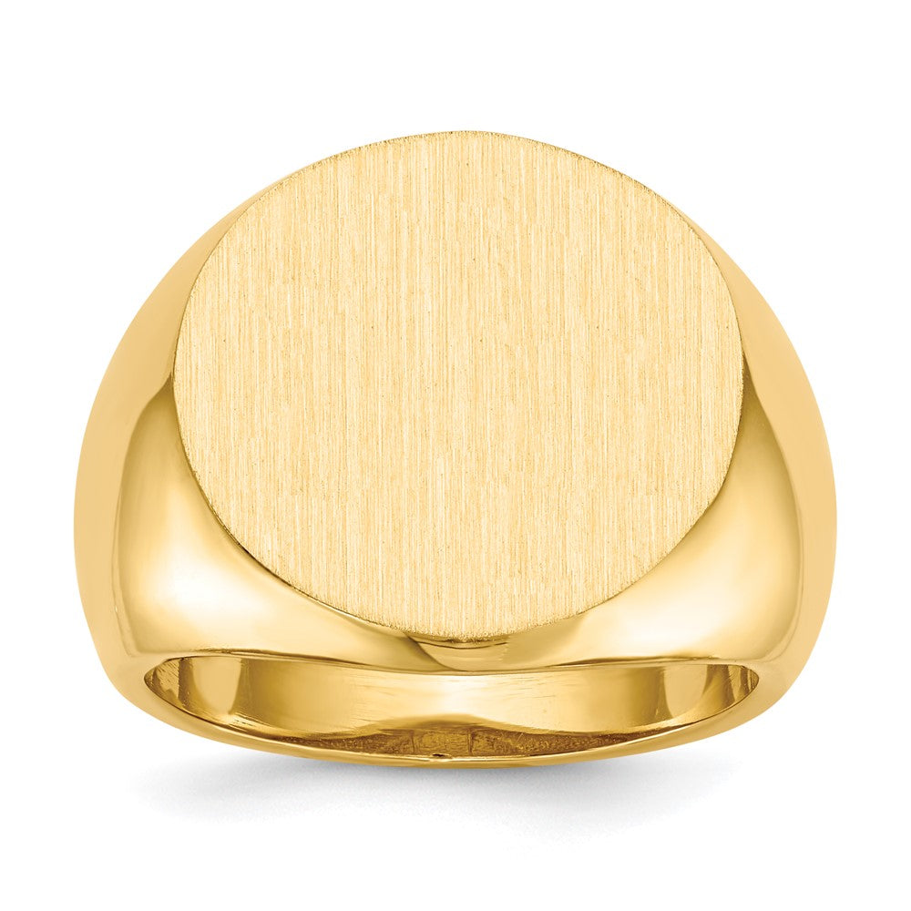 10ky 18.0x18.0mm Open Back Men's Signet Ring