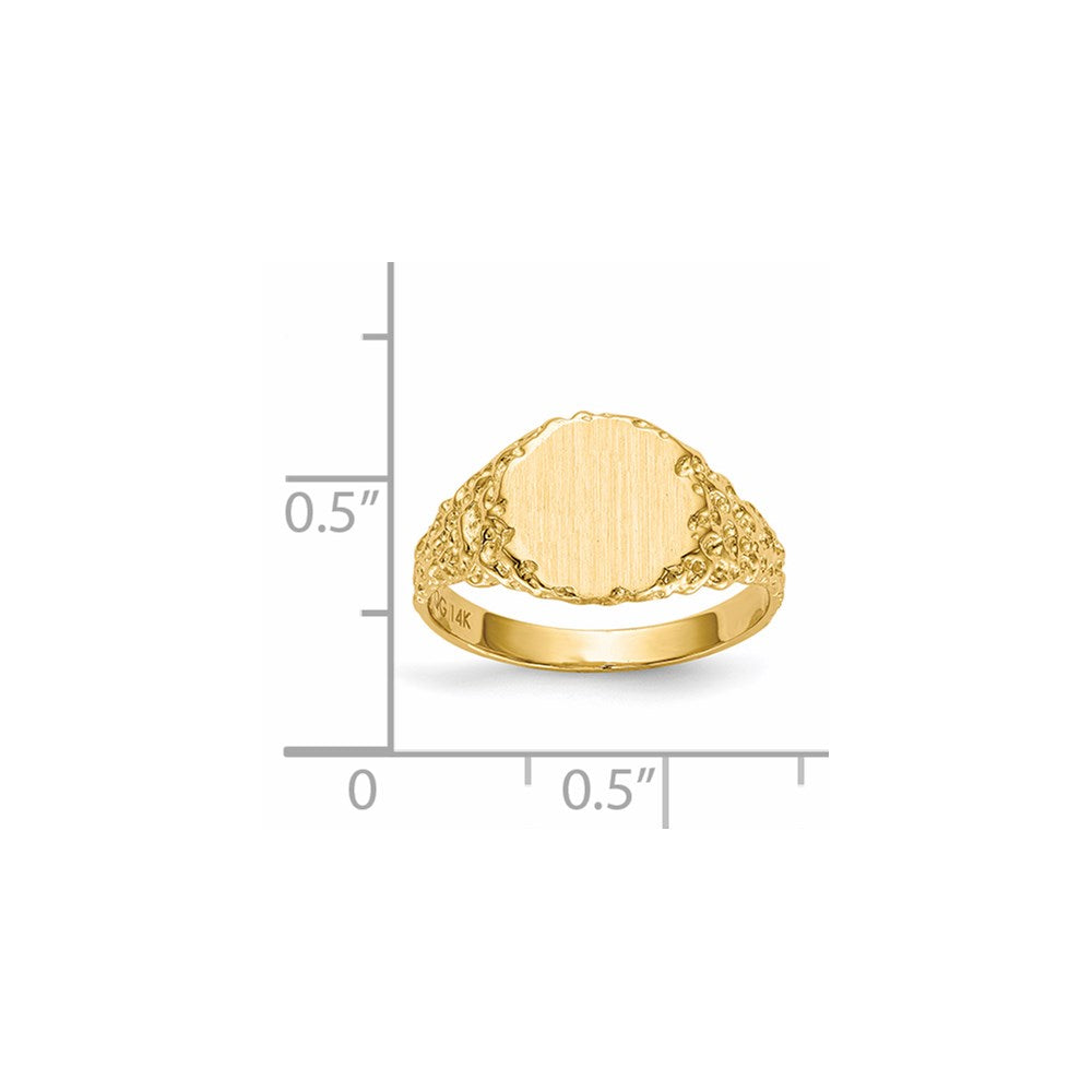 14k 9.5x8.5mm Closed Back Signet Ring