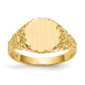 14k 9.5x8.5mm Closed Back Signet Ring
