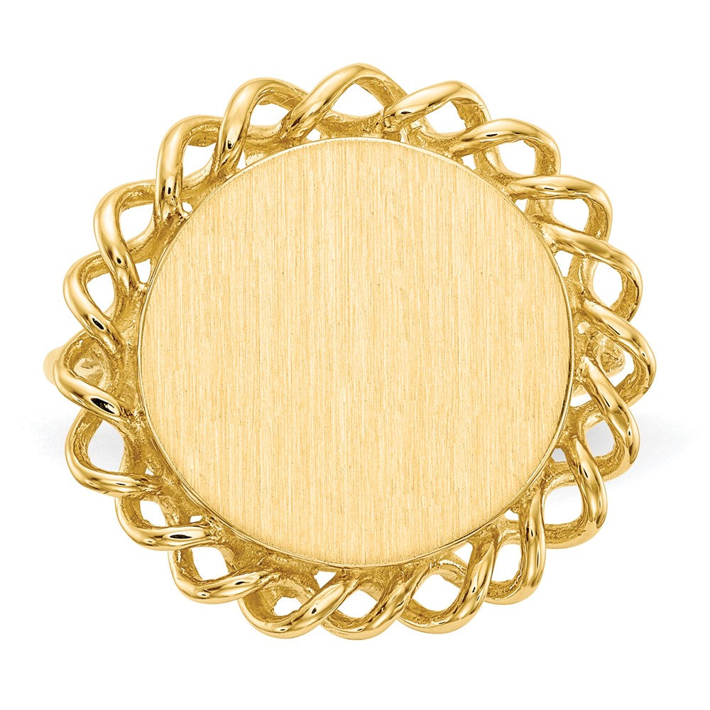 14k 15.0x14.5mm Open Back Signet Ring
