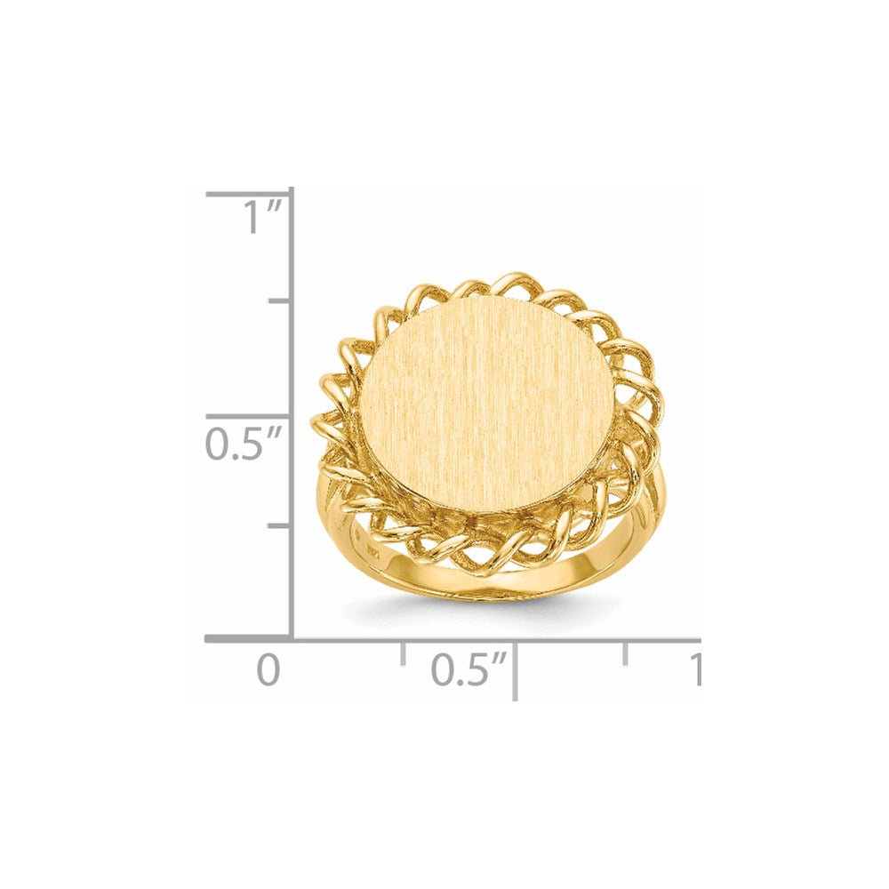 14k 15.0x14.5mm Open Back Signet Ring