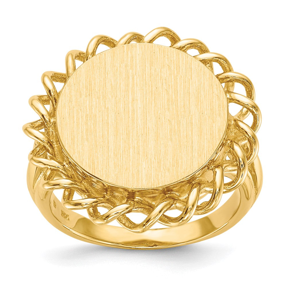 10k 14.5x15.0mm Open Back Signet Ring