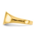 14k 9.0x8.5mm Closed Back Signet Ring