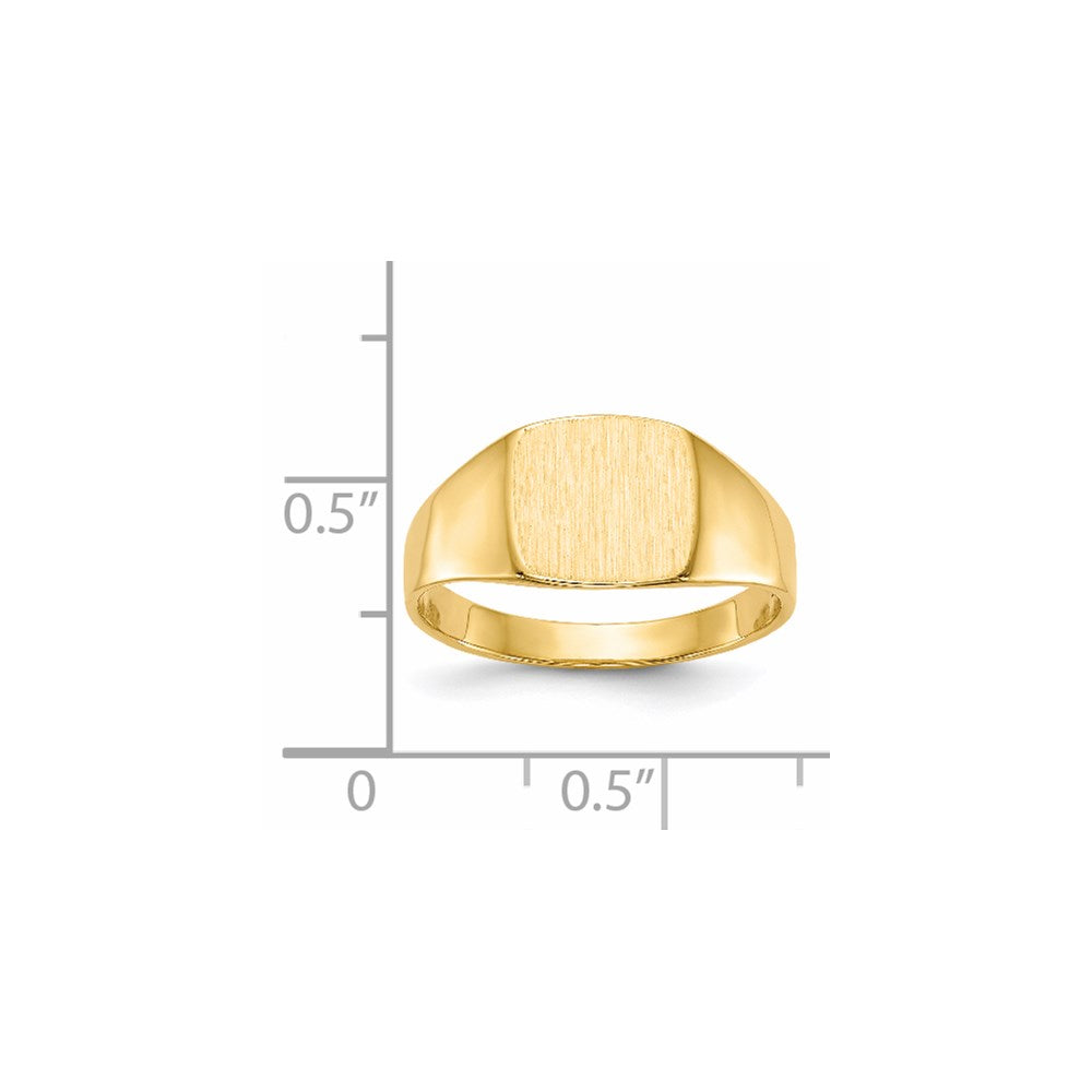 14k 9.0x8.5mm Closed Back Signet Ring