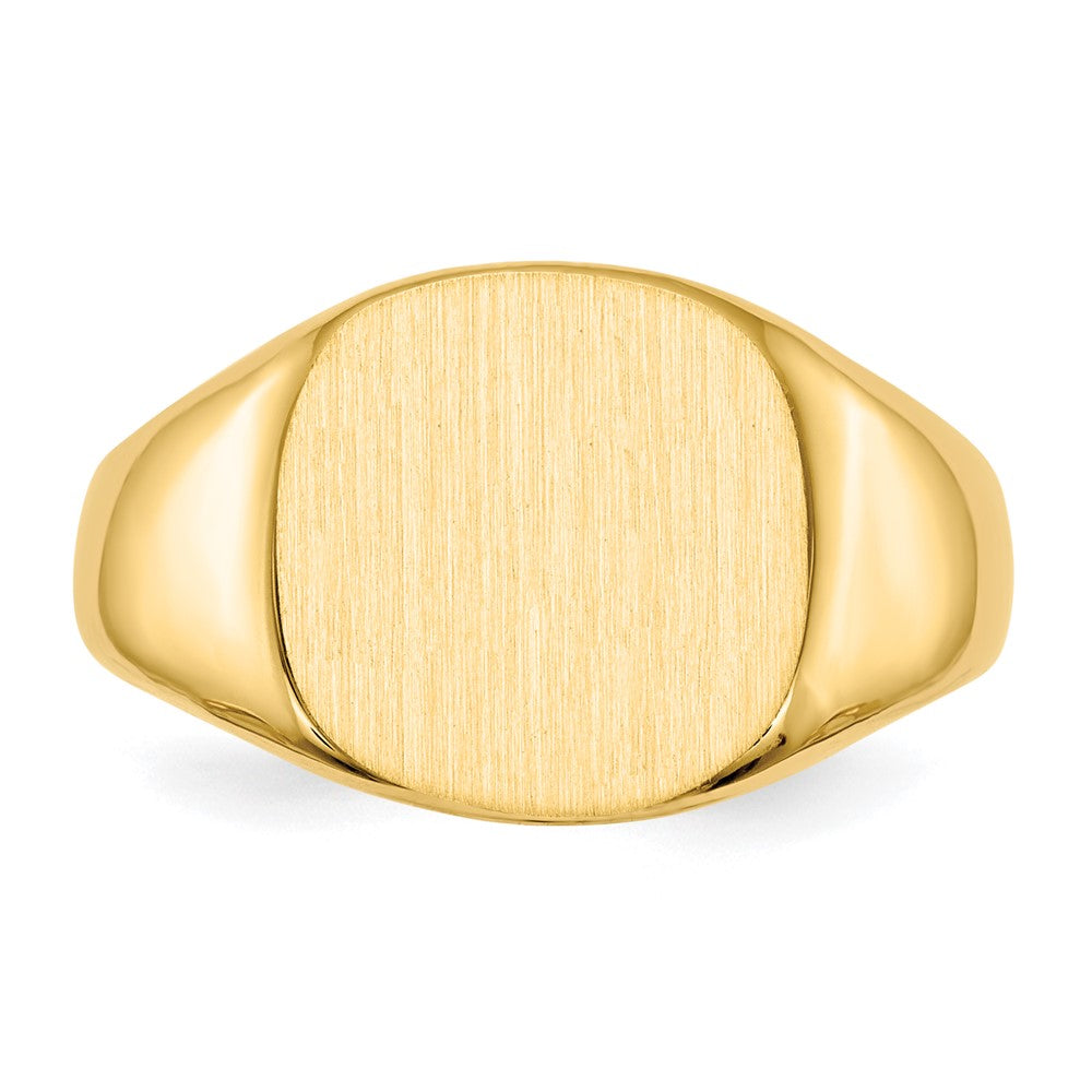 14k 13.5x12.5mm Closed Back Mens Signet Ring
