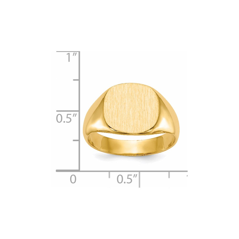 14k 13.5x12.5mm Closed Back Mens Signet Ring