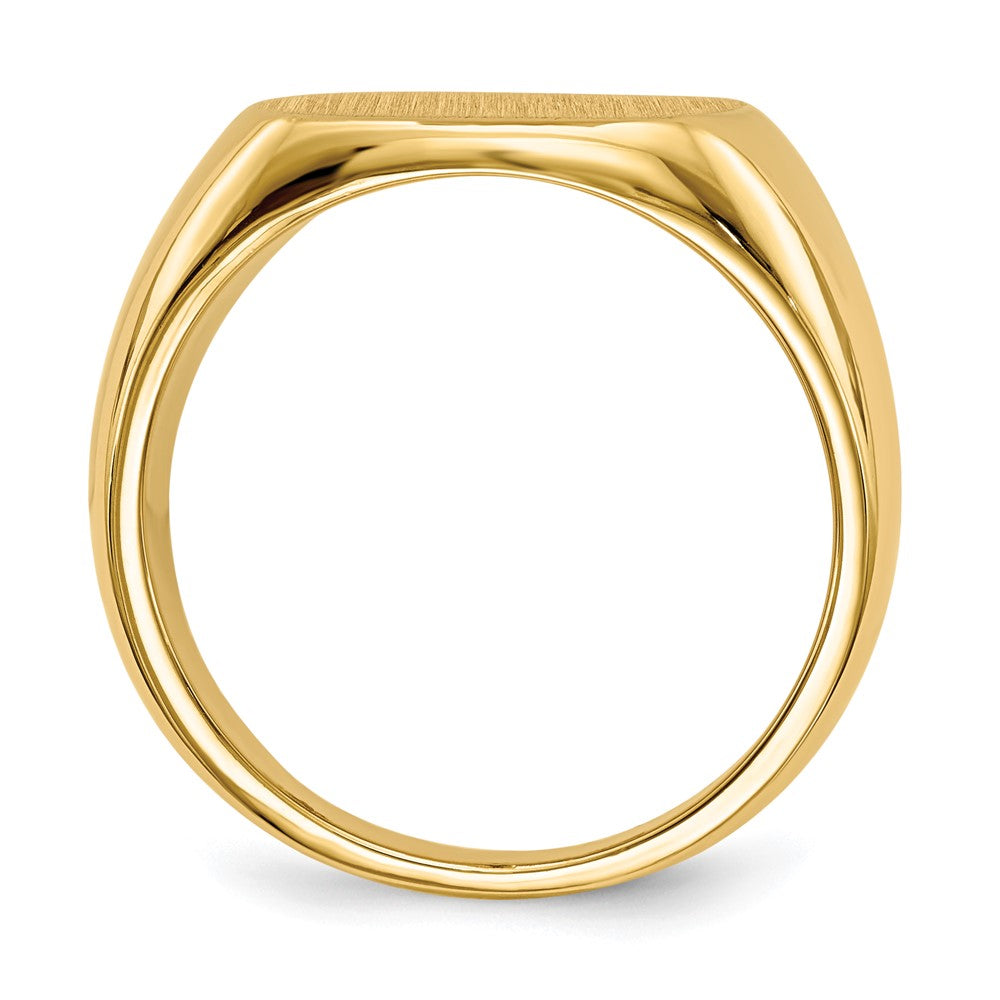 14k 15.0 x13.5mm Closed Back Mens Signet Ring