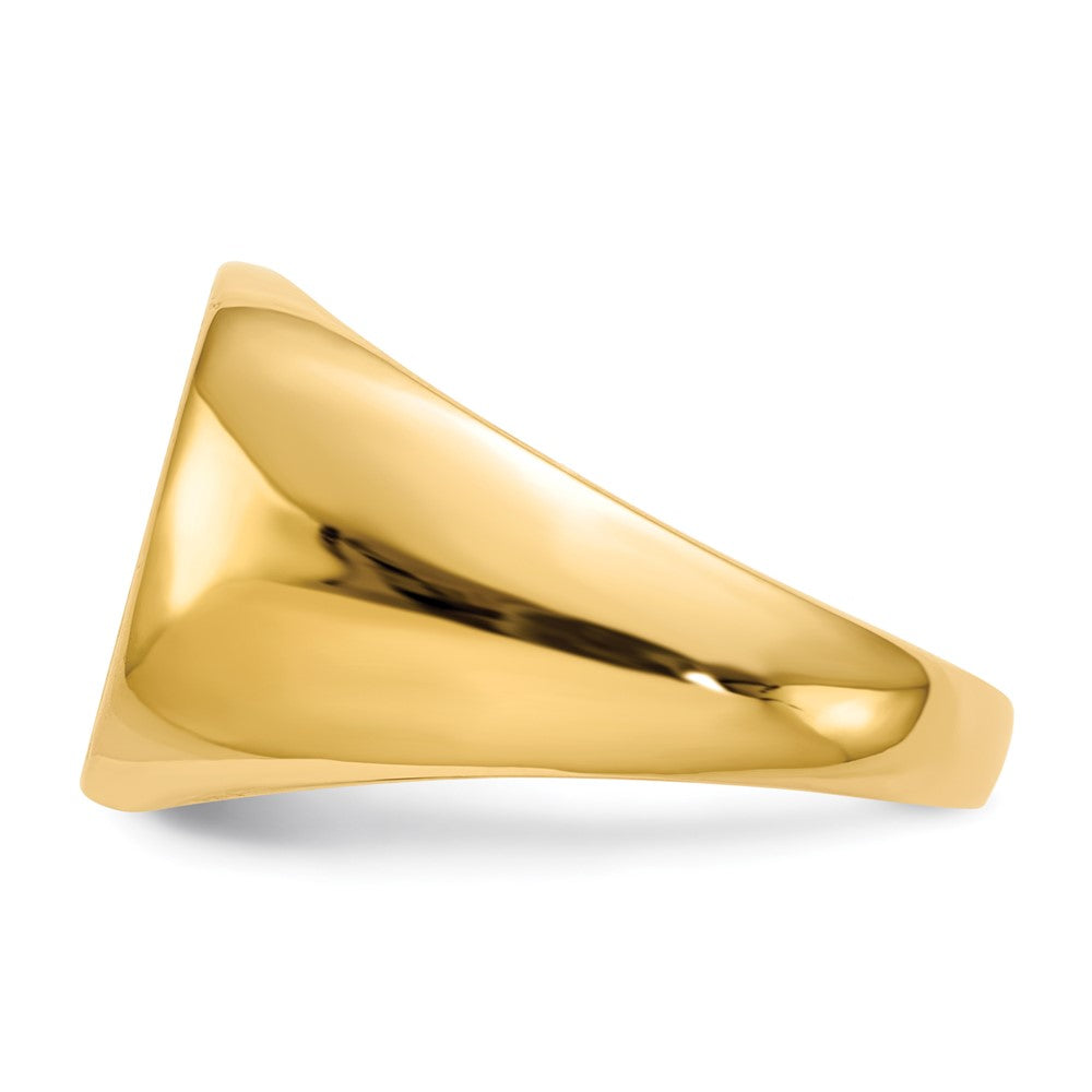 14k 15.0 x13.5mm Closed Back Mens Signet Ring