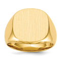 10k 16.0x17.0mm Closed Back Men's Signet Ring