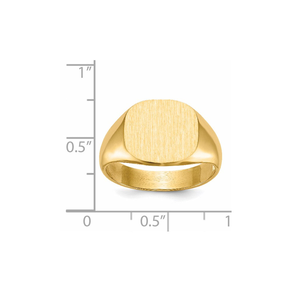 14k 13.5x12.0mm Open Back Mens Signet Ring