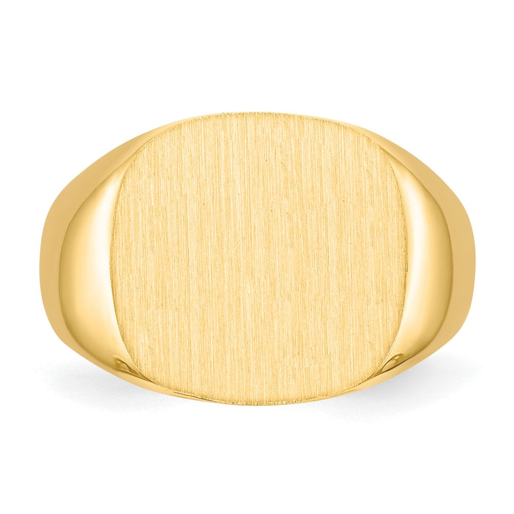 14k 15.0x15.5mm Open Back Mens Signet Ring