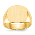 14k 15.0x15.5mm Open Back Mens Signet Ring