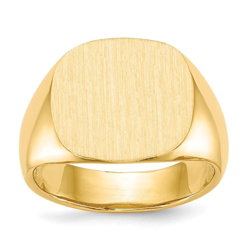 10k 15.0x15.5mm Open Back Mens Signet Ring