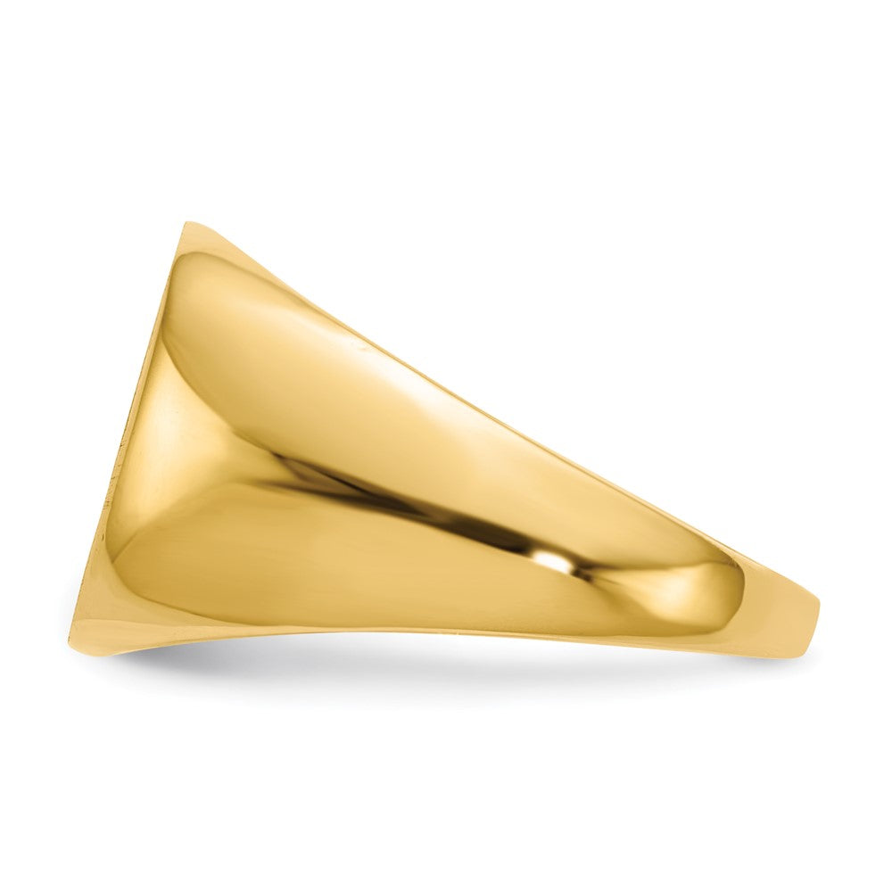14k 15.5x14.0mm Closed Back Mens Signet Ring