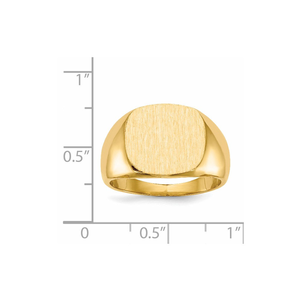 14k 15.5x14.0mm Closed Back Mens Signet Ring