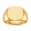 14k 15.5x14.0mm Closed Back Mens Signet Ring
