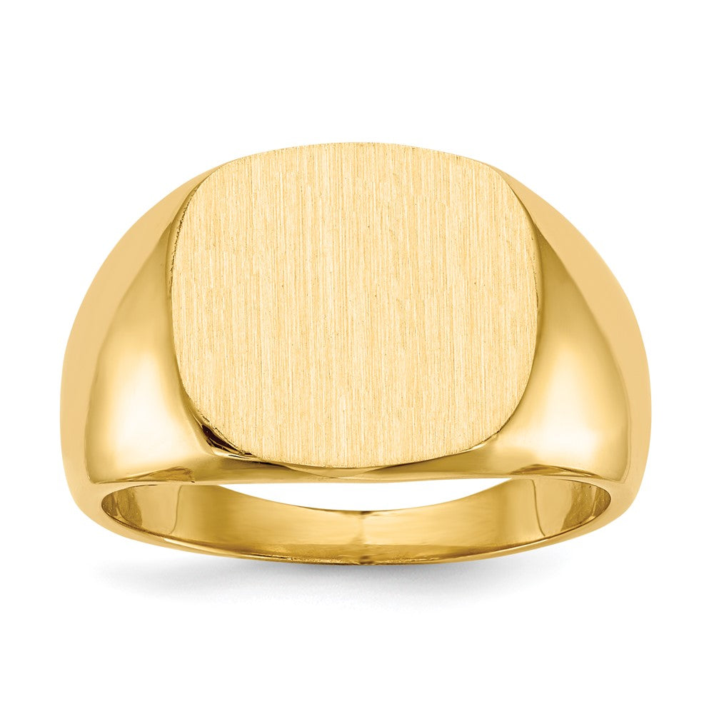 14k 15.5x14.0mm Closed Back Mens Signet Ring