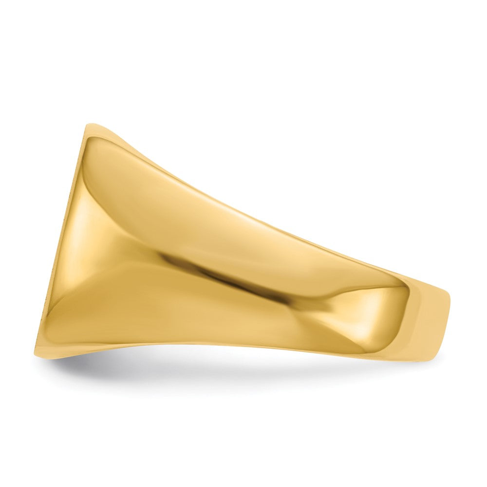 14k 12.5x12.5mm Open Back Mens Signet Ring