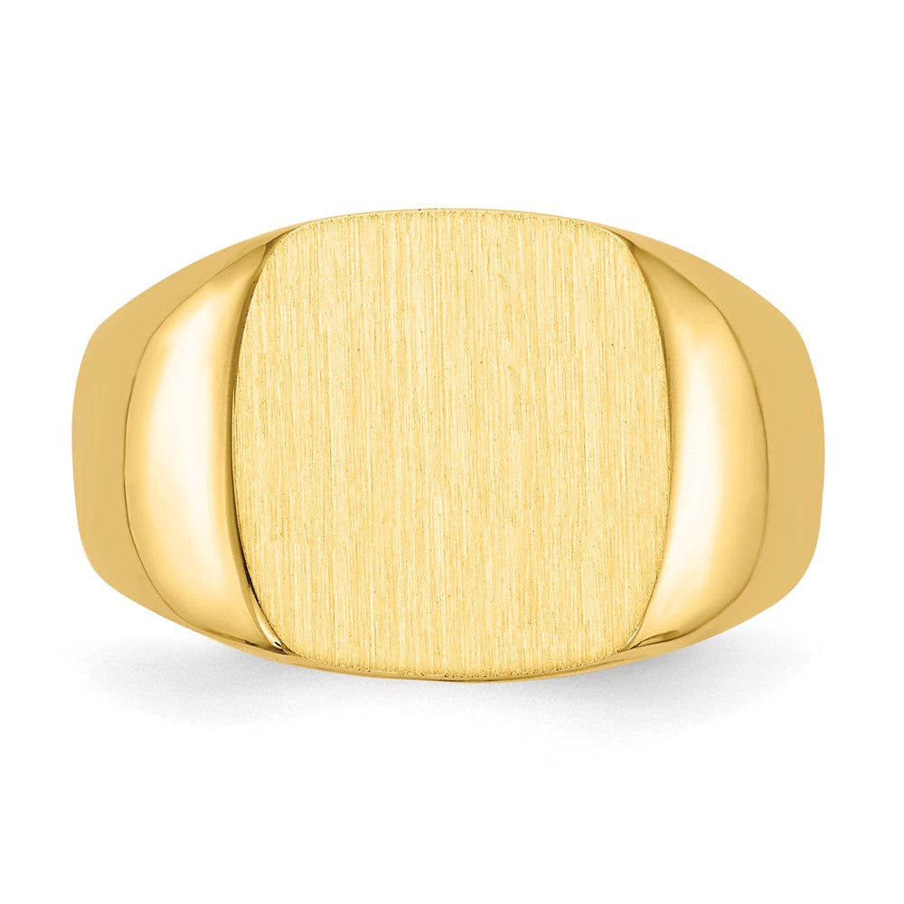 14k 12.5x12.5mm Open Back Mens Signet Ring