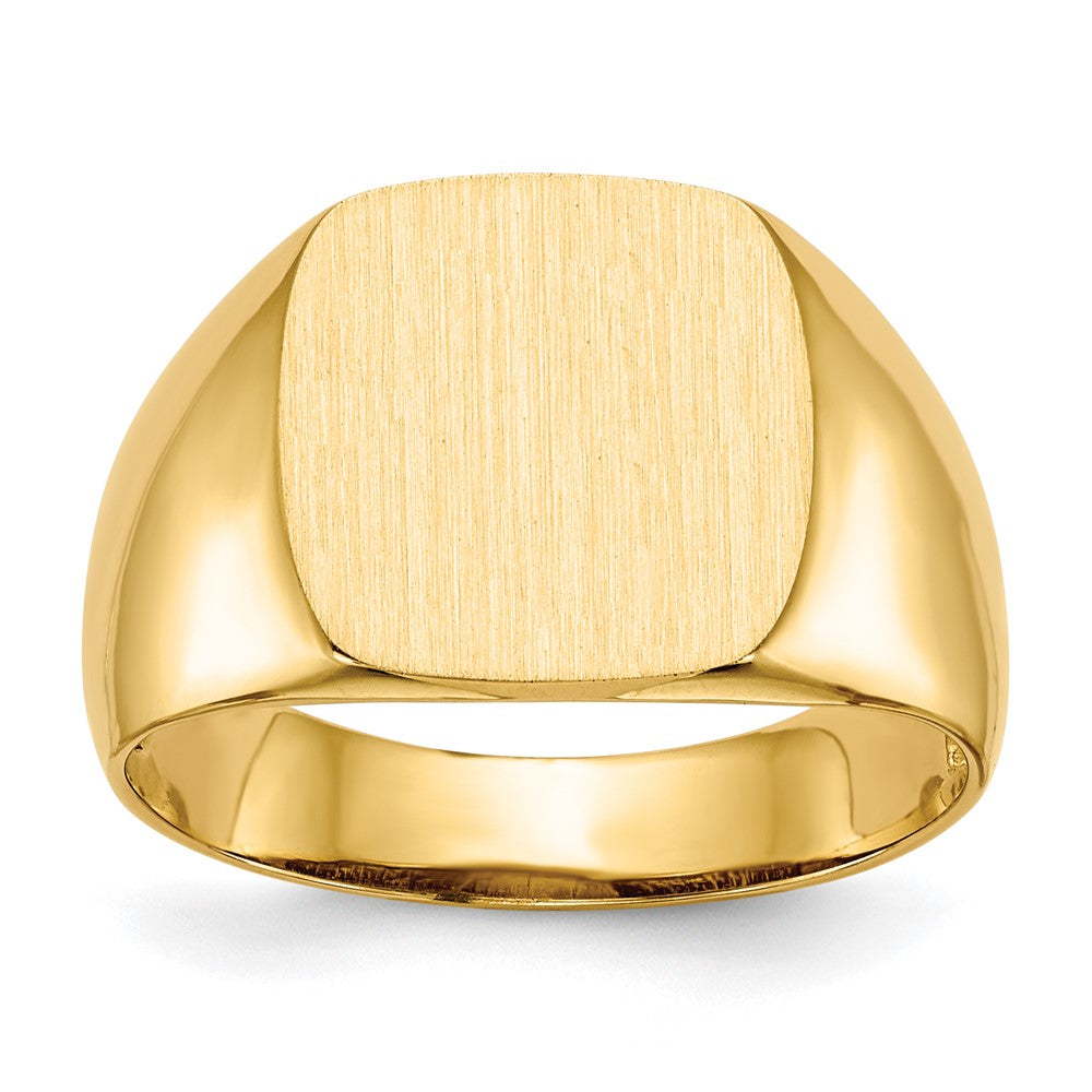 14k 12.5x12.5mm Open Back Mens Signet Ring