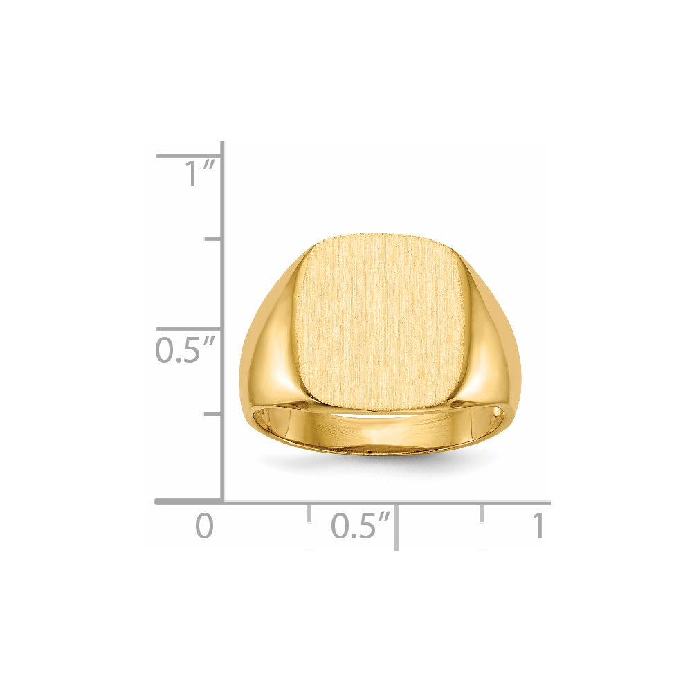 14k 13.5x15.0mm Open Back Mens Signet Ring