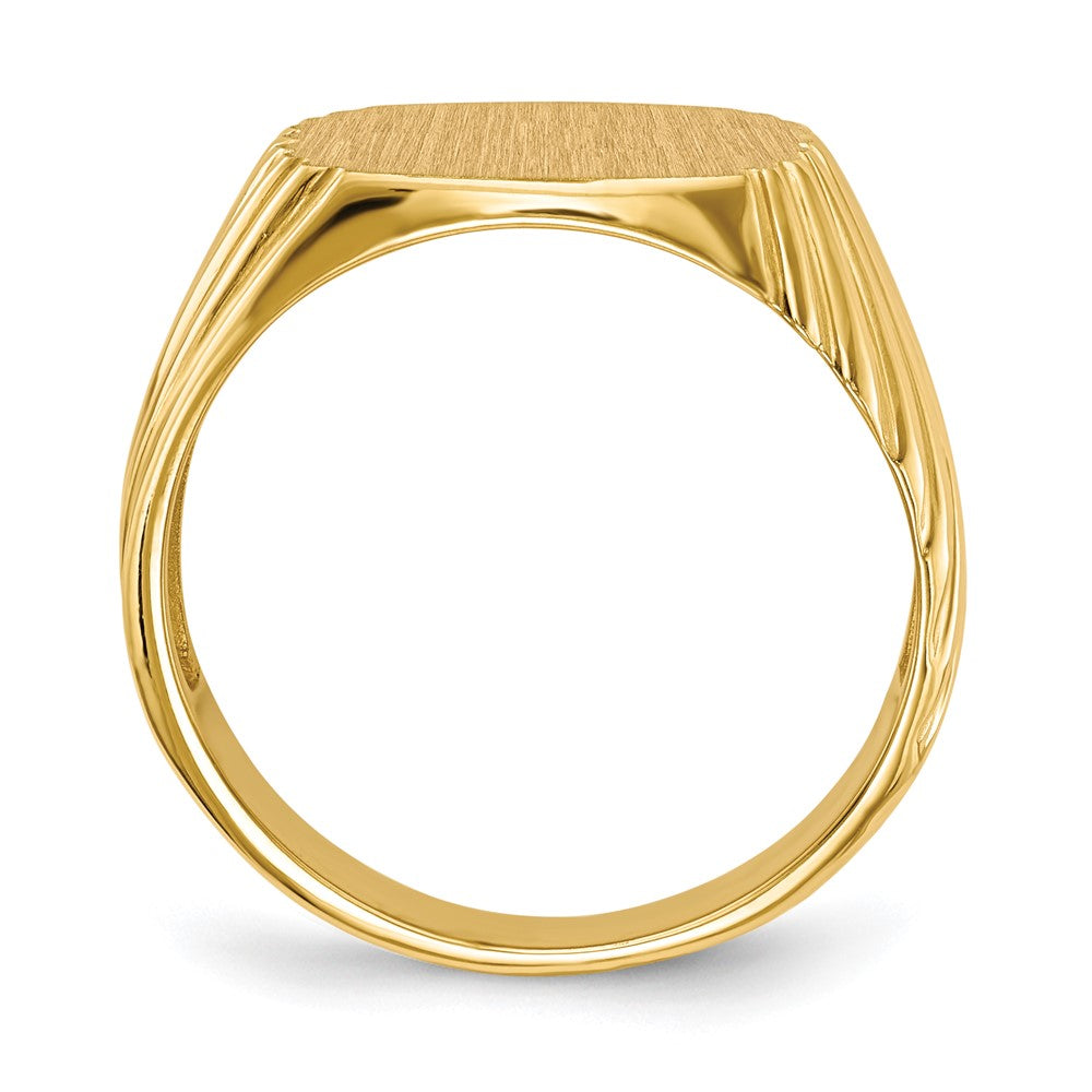 14k 13.5x13.5 Open Back Mens Signet Ring