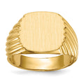 14kw 13.5x13.5 Open Back Mens Signet Ring