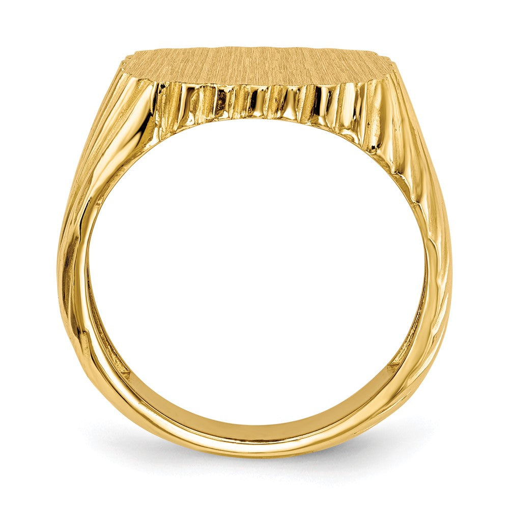 14k 16.5x18.0mm Open Back Mens Signet Ring