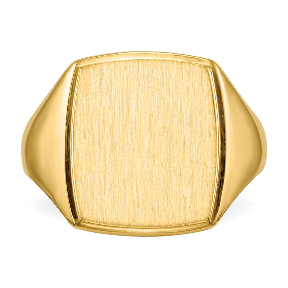 14k 13.0x14.5mm Closed Back Mens Signet Ring