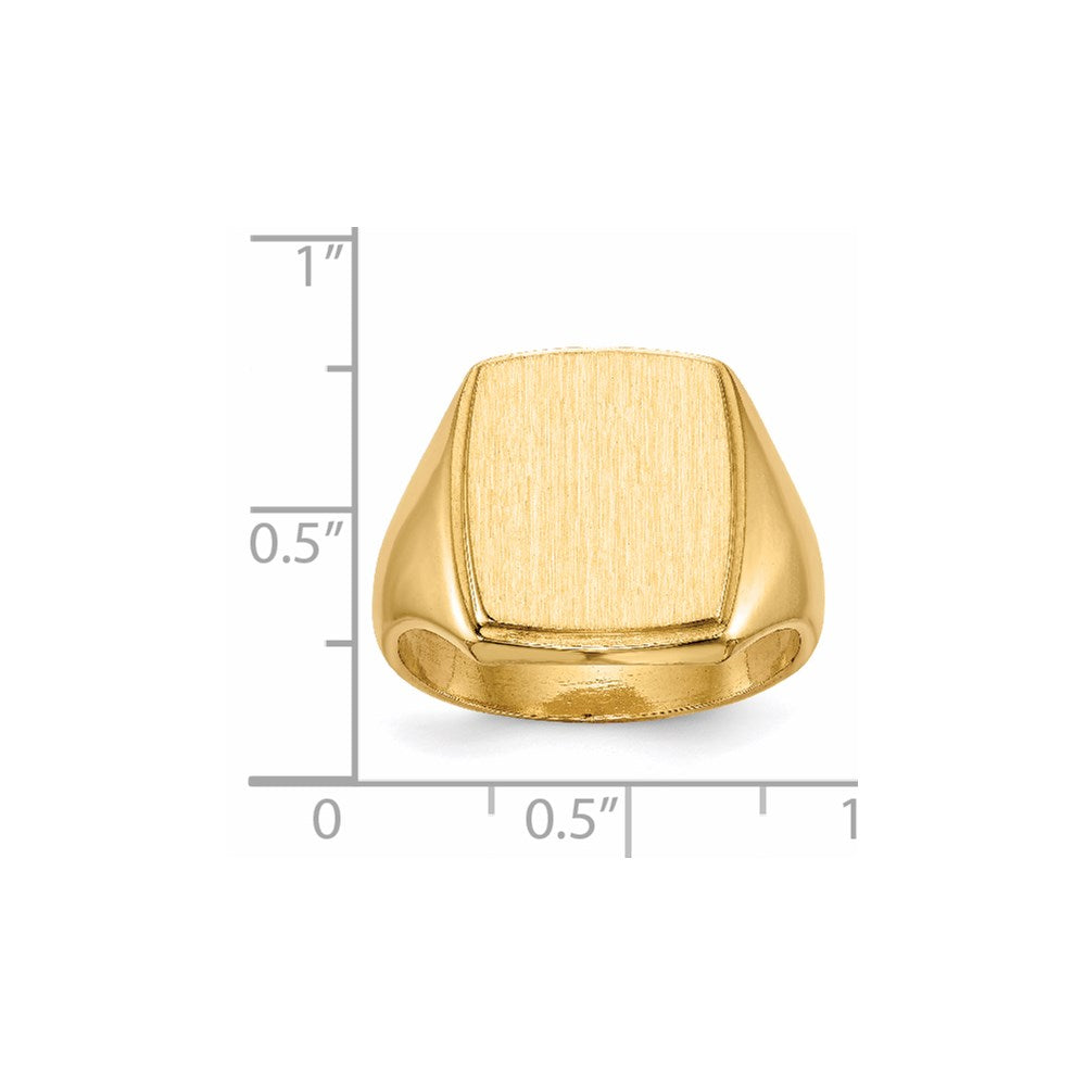 14k 13.0x14.5mm Closed Back Mens Signet Ring
