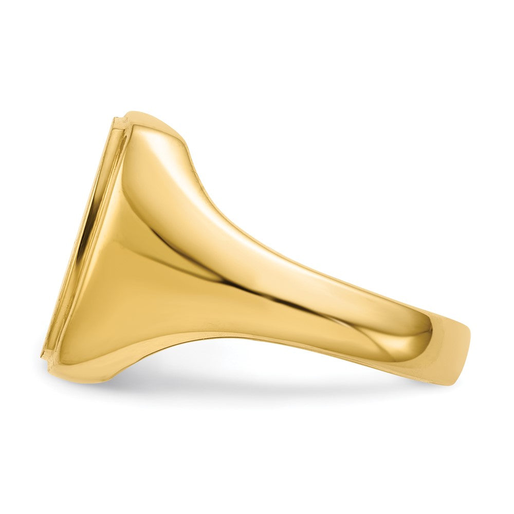 14k 13.0x14.5mm Open Back Mens Signet Ring