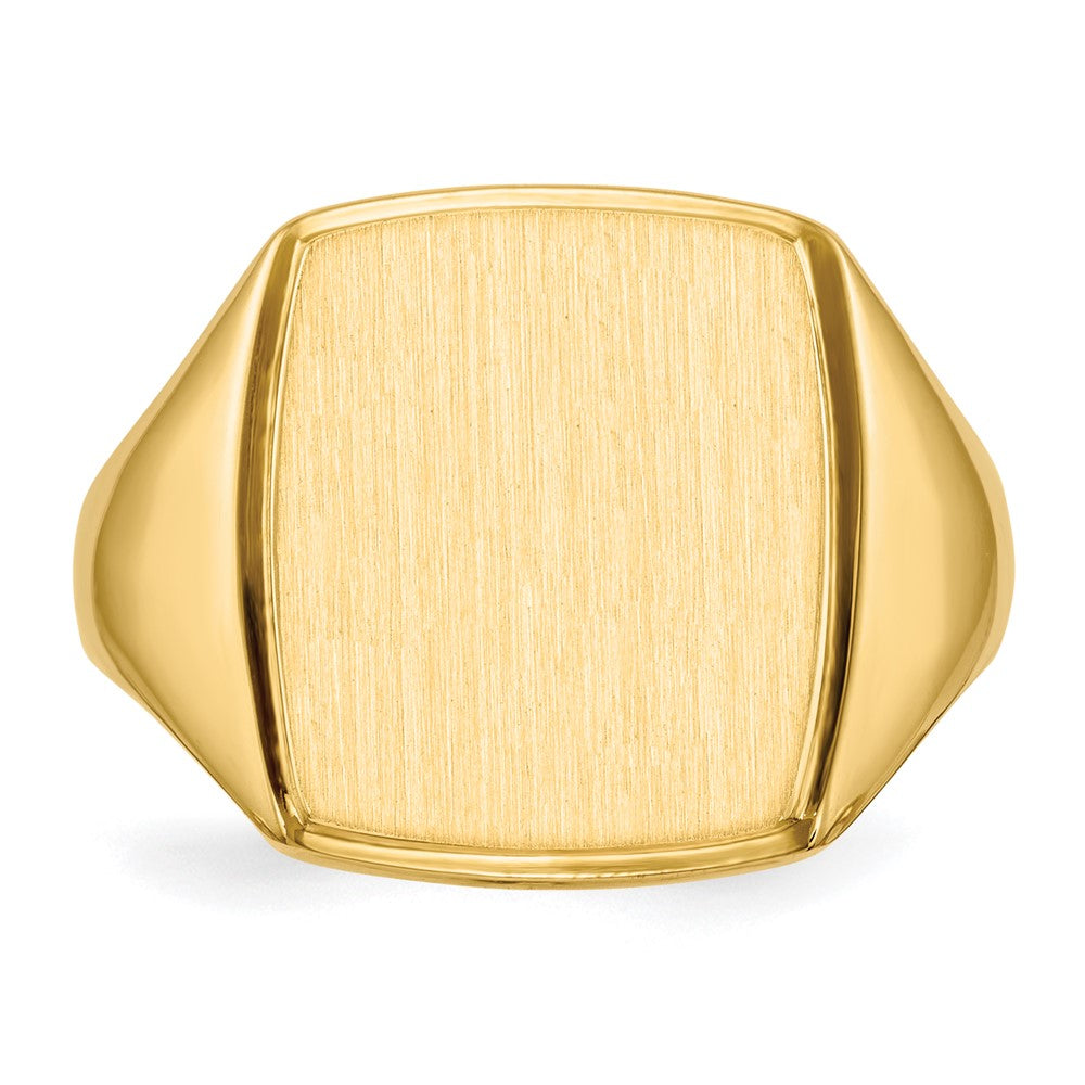 14k 13.0x14.5mm Open Back Mens Signet Ring