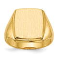14k 13.0x14.5mm Open Back Mens Signet Ring