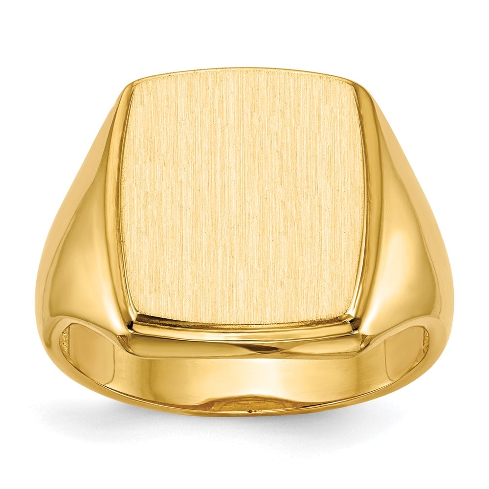 14k 13.0x14.5mm Open Back Mens Signet Ring
