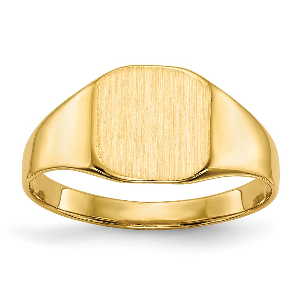 18k 8.5x8.5mm Closed Back Signet Ring