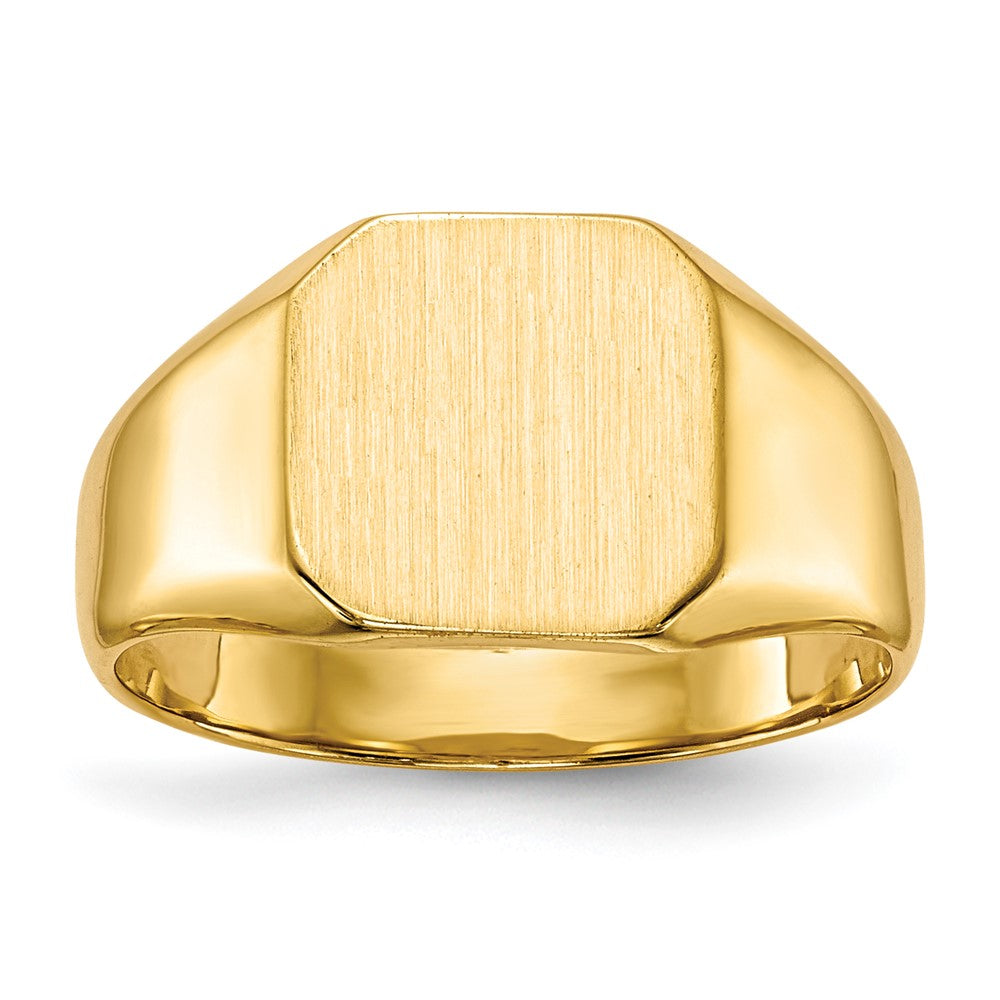 18k 9.5x9.5mm Closed Back Signet Ring