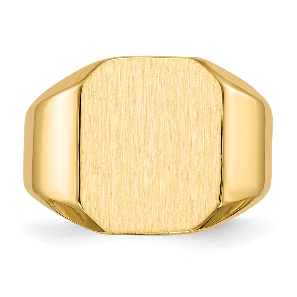 14k 13.0x15.5mm Closed Back Mens Signet Ring