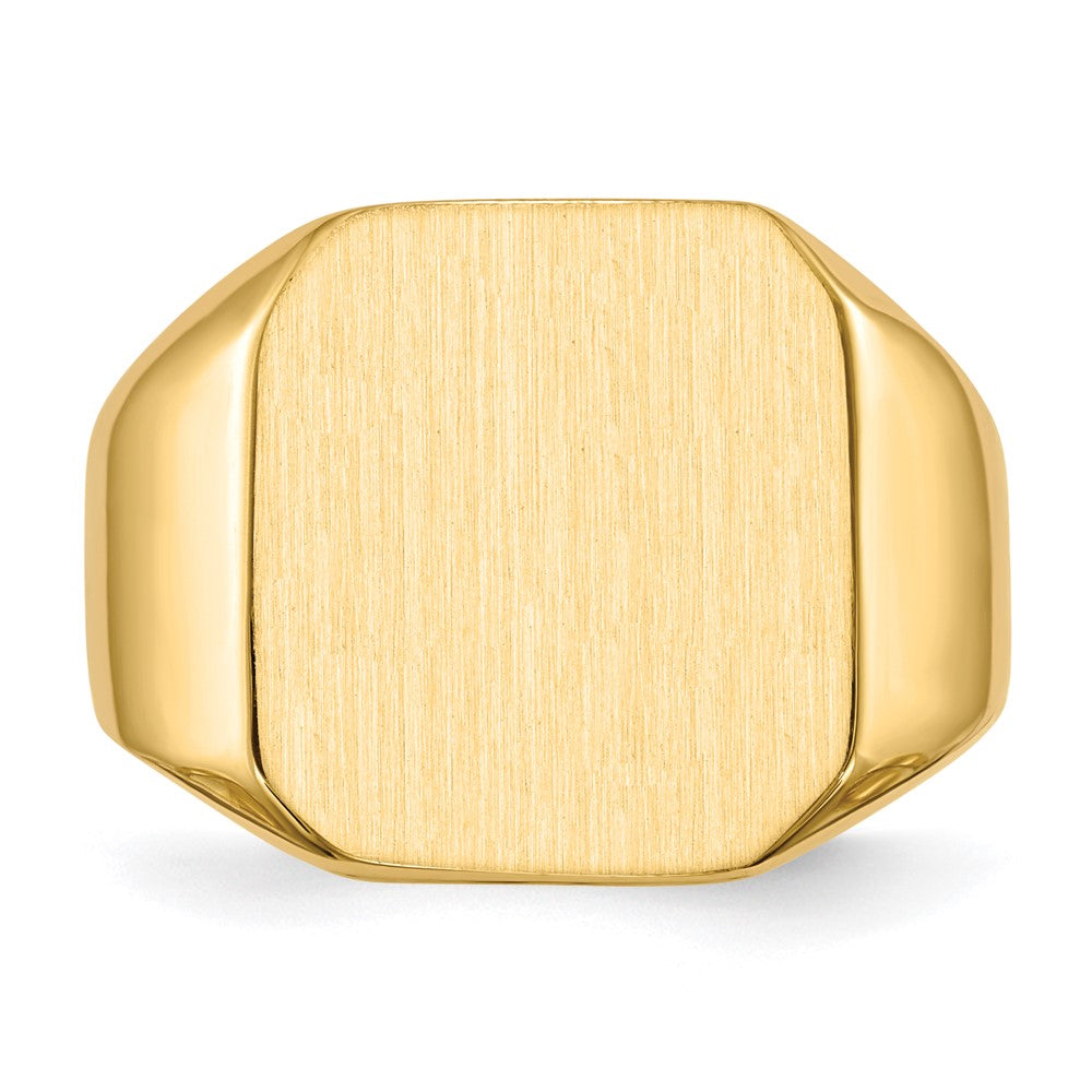 14k 15.0x17.0mm Closed Back Mens Signet Ring